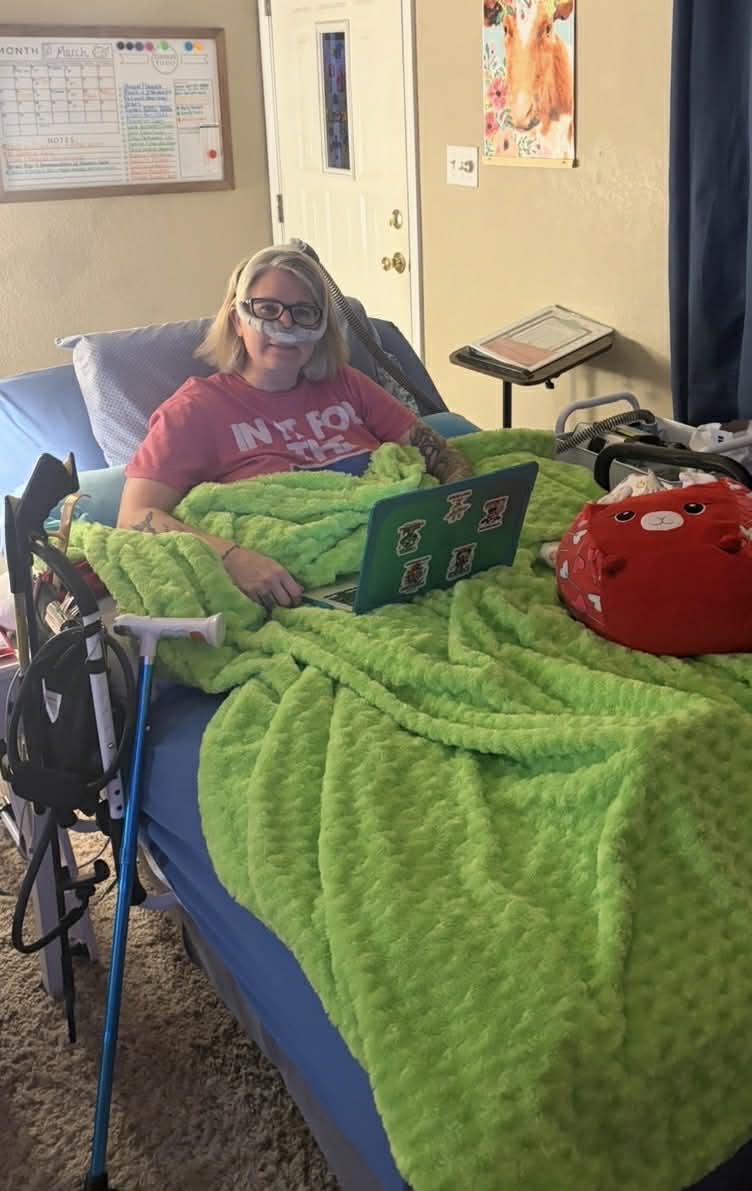Deanna in hospital bed